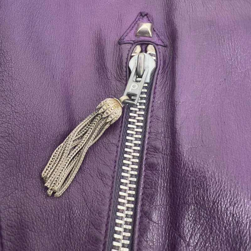 Claude Montana - Purple Leather Bomber Jacket
