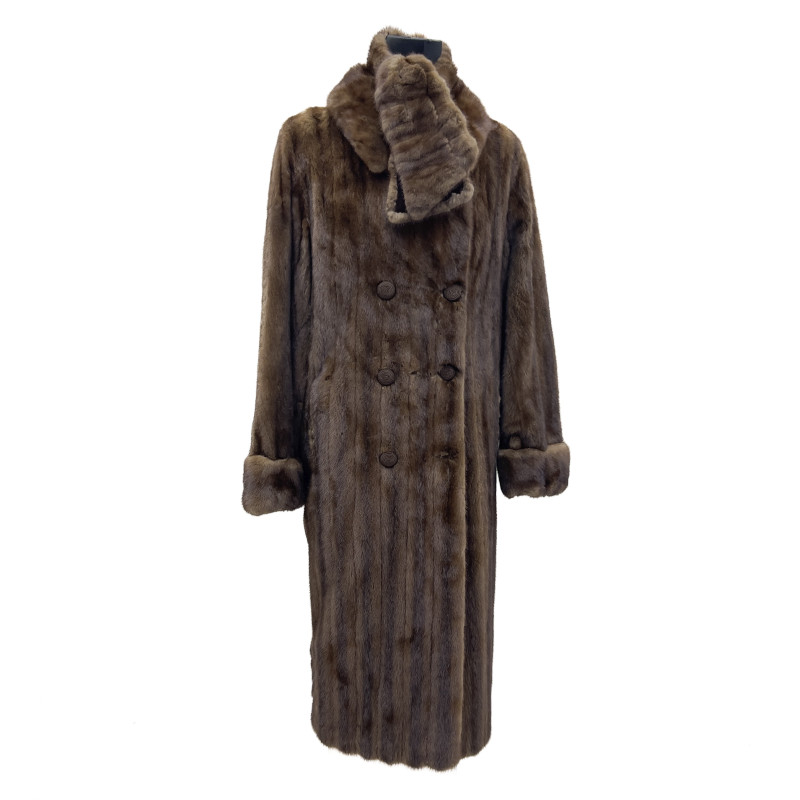 Yves Saint-Laurent - Mohl Fur Co. Let-Out Mink Coat with Scarf