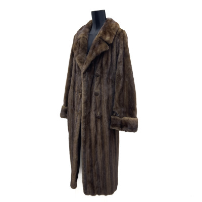 Yves Saint-Laurent - Mohl Fur Co. Let-Out Mink Coat with Scarf