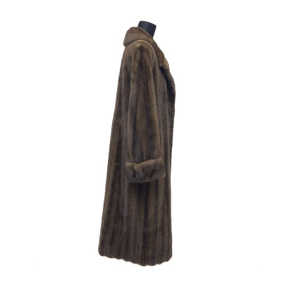 Yves Saint-Laurent - Mohl Fur Co. Let-Out Mink Coat with Scarf