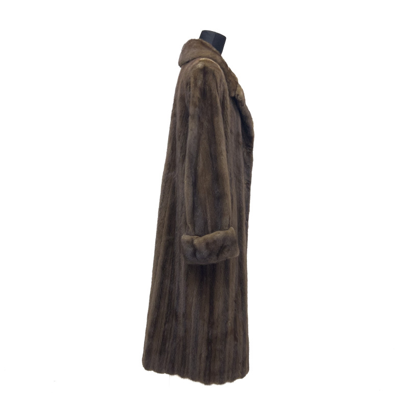 Yves Saint-Laurent - Mohl Fur Co. Let-Out Mink Coat with Scarf