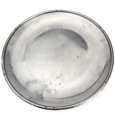 Image for Lot Baldwin & Miller - Sterling Silver Faux Bamboo Edge Salver