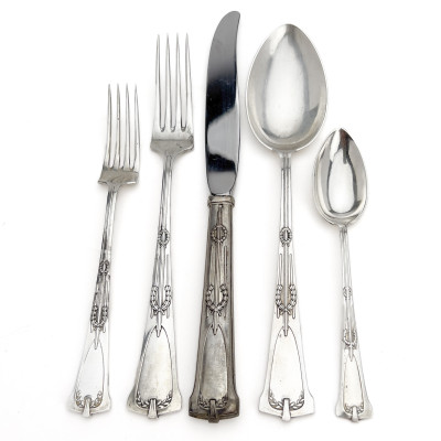 Image for Lot Partial French Sterling Silver Flatware Set