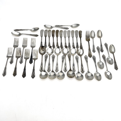 Image for Lot Wallace - Partial "Rose Point" Sterling Silver Flatware Set