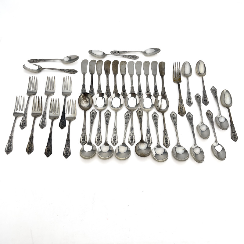 Wallace - Partial "Rose Point" Sterling Silver Flatware Set