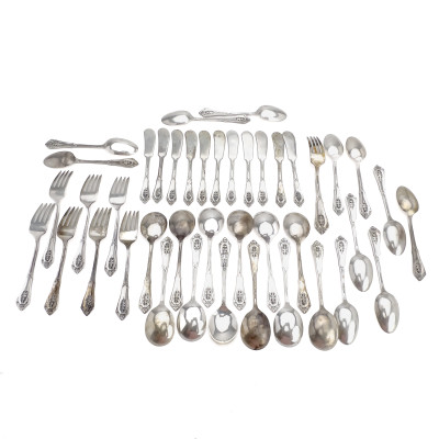 Wallace - Partial "Rose Point" Sterling Silver Flatware Set