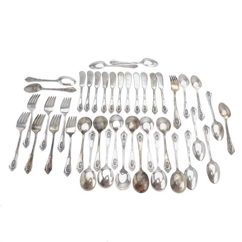Wallace - Partial "Rose Point" Sterling Silver Flatware Set