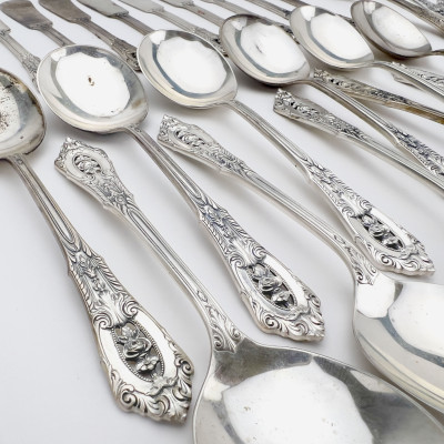 Wallace - Partial "Rose Point" Sterling Silver Flatware Set
