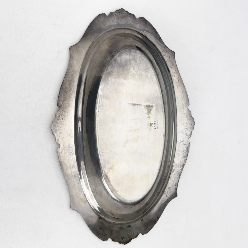 American Sterling Silver Chippendale Style Oval Serving Tray