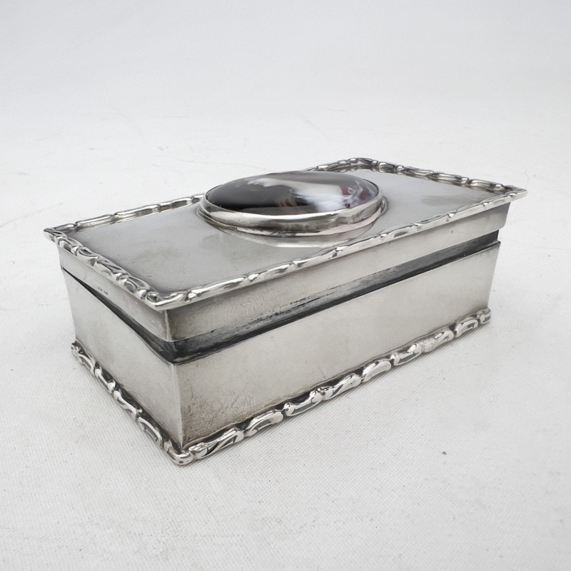 An Edwardian Enamel Pained Silver Portrait Trinket Box