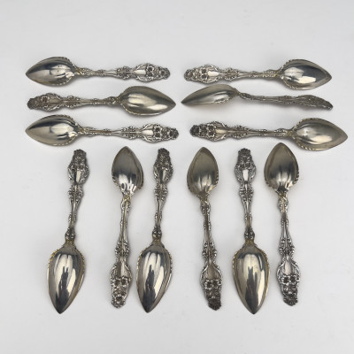 C.D. Peacock - Twelve American Sterling Silver Grapefruit Spoons