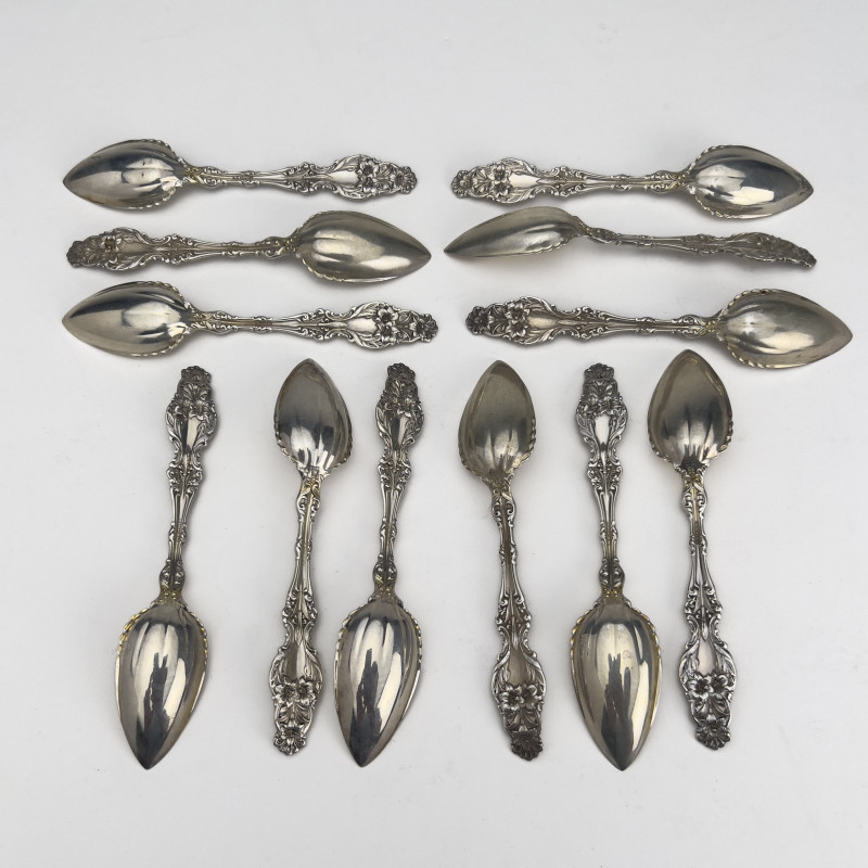 C.D. Peacock - Twelve American Sterling Silver Grapefruit Spoons