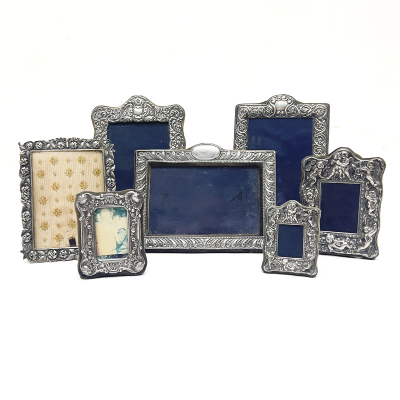 Group of Seven Sterling Silver Picture Frames