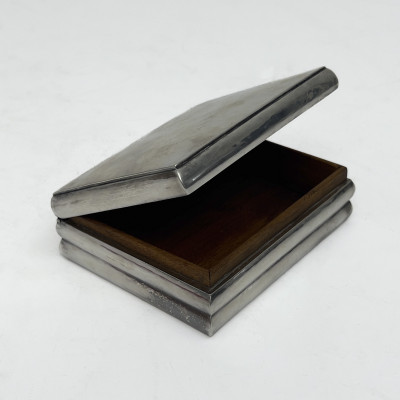 A Modernist 800 Silver Flatware Set and Cigarette Box