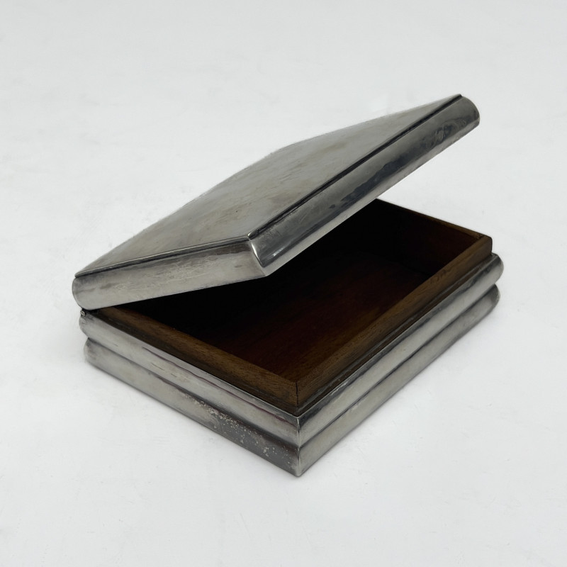 A Modernist 800 Silver Flatware Set and Cigarette Box