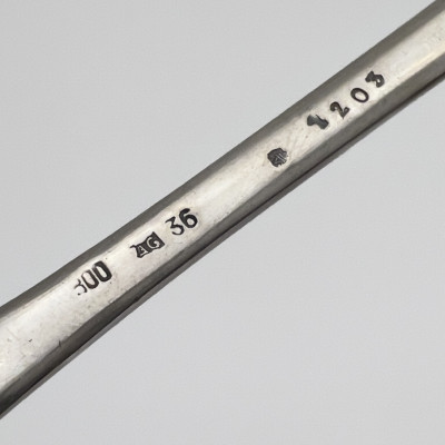 A Modernist 800 Silver Flatware Set and Cigarette Box