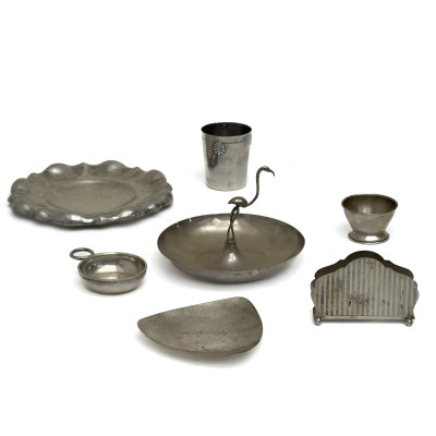Image for Lot A Group of Sterling Silver Table Articles Including a Bulgari Porringer