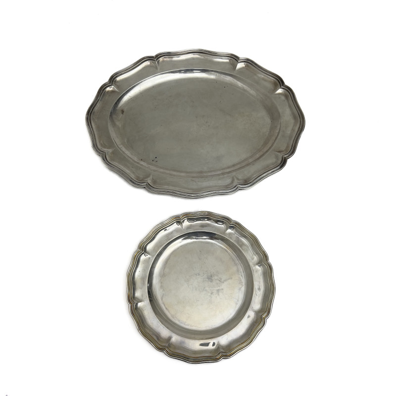 Two Large Argentinian Sterling Silver Platters