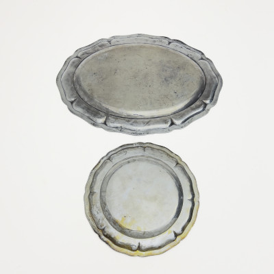 Two Large Argentinian Sterling Silver Platters