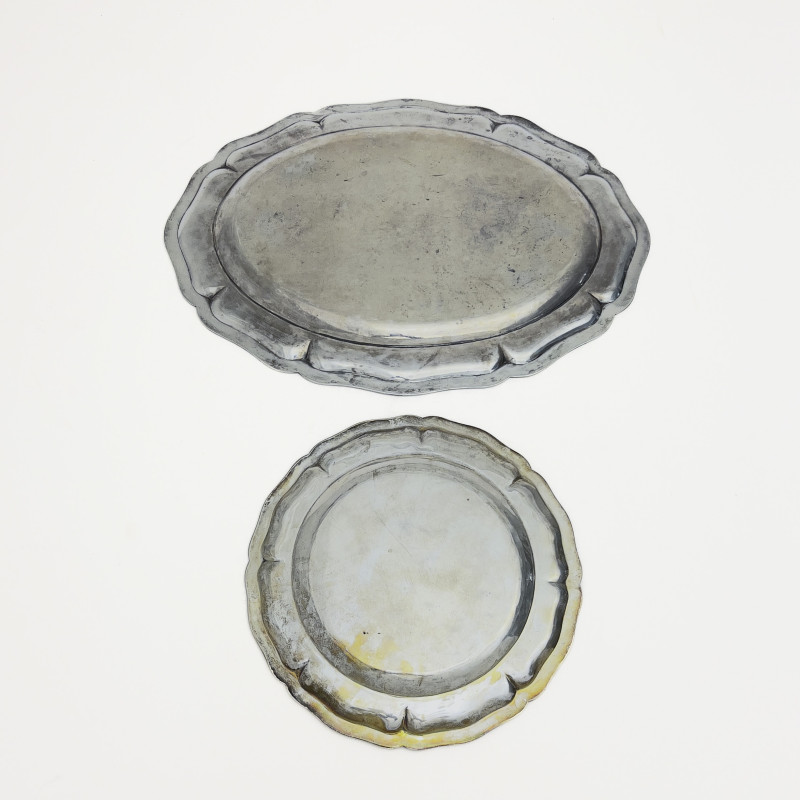 Two Large Argentinian Sterling Silver Platters
