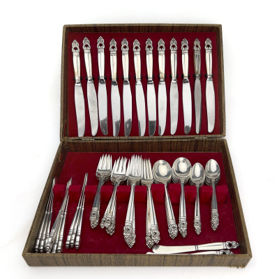 Image for Lot International Silver - Royal Danish Silver Flatware Service for 12