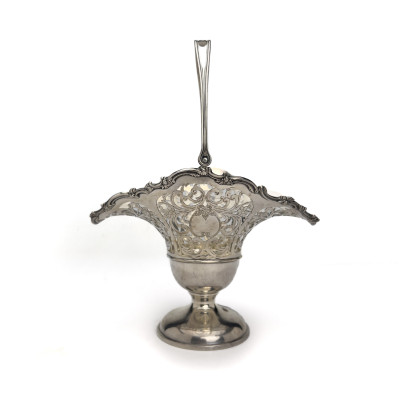 Image for Lot An American Reticulated Sterling Silver Swing-Handle Fruit Basket