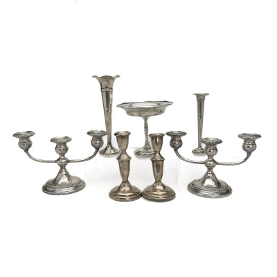 Image for Lot A Group of Seven Weighted Sterling Silver Table Articles