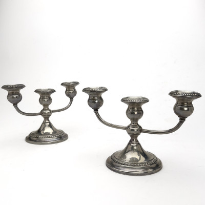 A Group of Seven Weighted Sterling Silver Table Articles