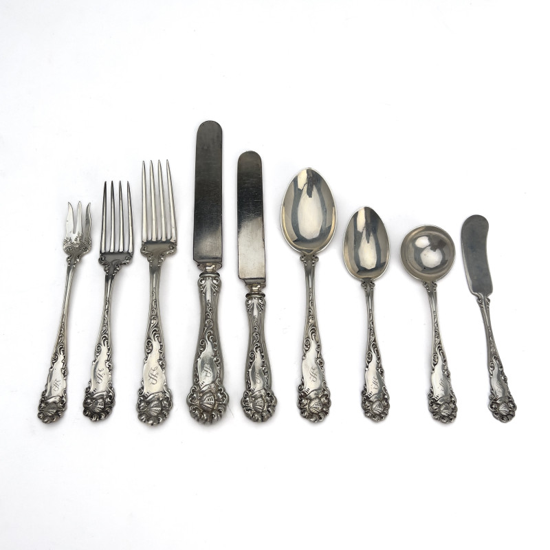 Alvin - Edward VII Silver Flatware Service for 12