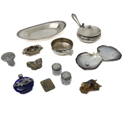 Image for Lot Mixed Sterling Silver and Metalware Vanity and Tableware Collection