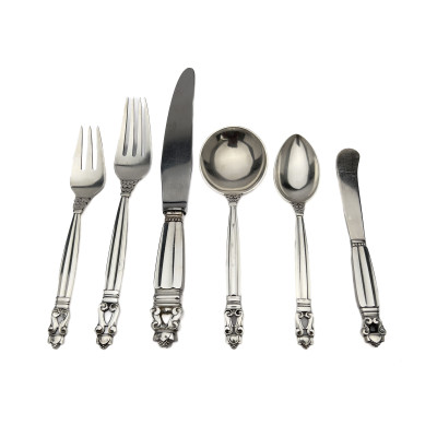 Image for Lot Georg Jensen - Acorn service for 4
