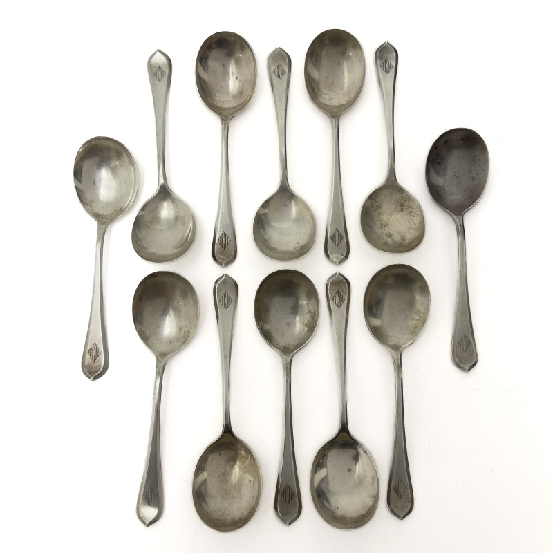Gorham - 12 silver soup spoons