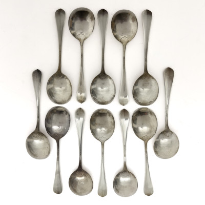 Gorham - 12 silver soup spoons
