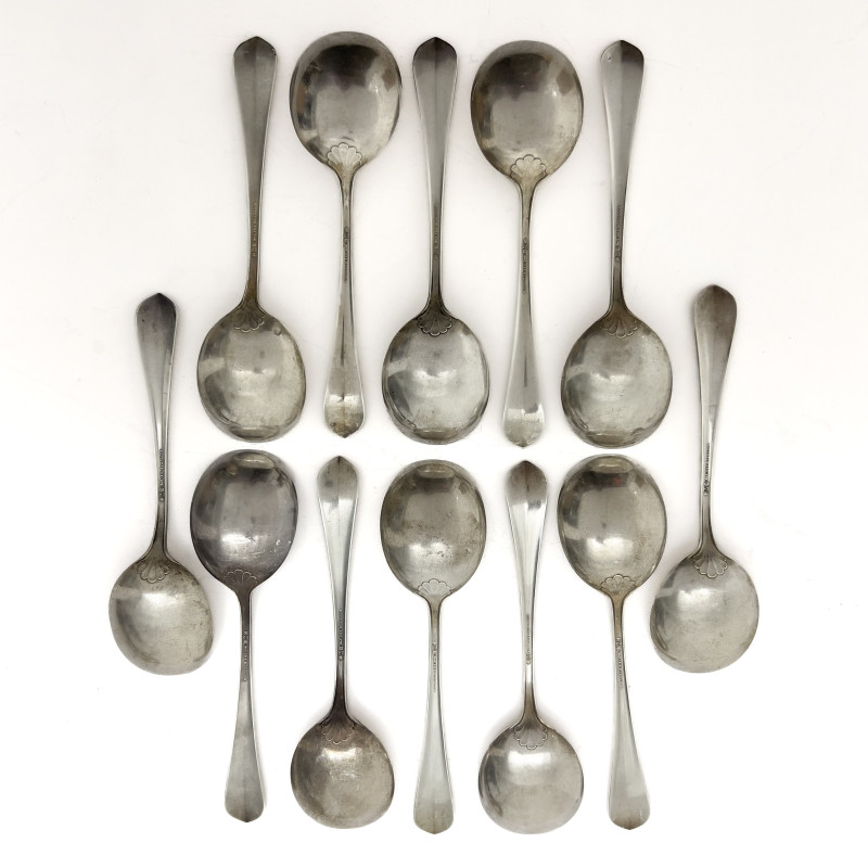Gorham - 12 silver soup spoons