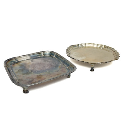 Image for Lot An Assembled Pair of English Sterling Silver Footed Salvers, London, 1725 and 1738