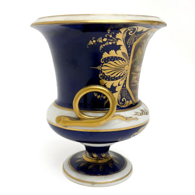 Bloor Derby - A Porcelain Two-Handled Binham Abbey Urn
