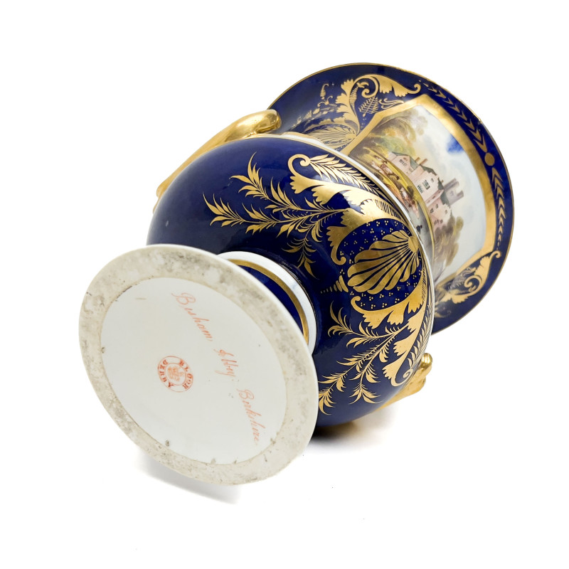 Bloor Derby - A Porcelain Two-Handled Binham Abbey Urn