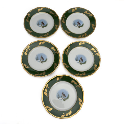 Image for Lot Group of Five Porcelain Plates, by Lynn Chase