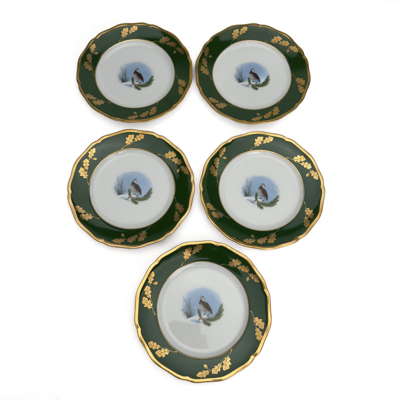 Group of Five Porcelain Plates, by Lynn Chase