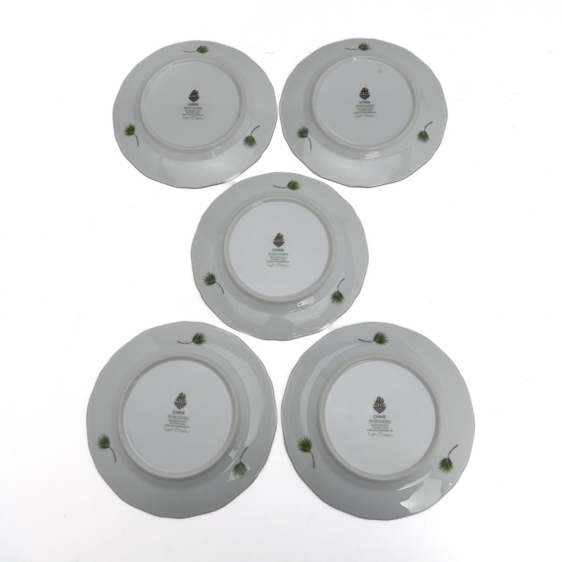 Group of Five Porcelain Plates, by Lynn Chase