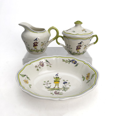 A French Moustiers Faience Partially Assembled Dinner Service (50+ Pieces)