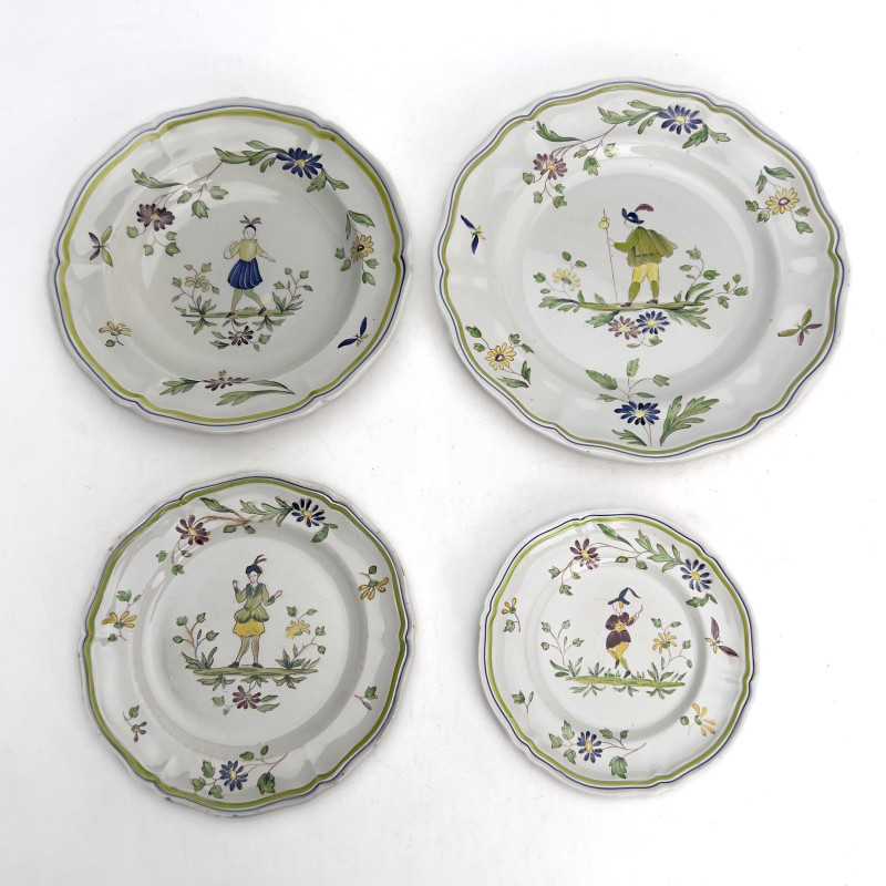 A French Moustiers Faience Partially Assembled Dinner Service (50+ Pieces)