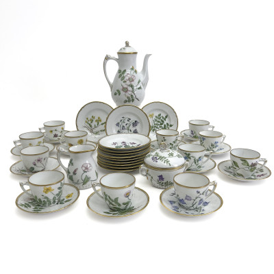 Image for Lot Bing & Grøndahl Factory Second Botanical Porcelain Tea and Coffee Service, Danish
