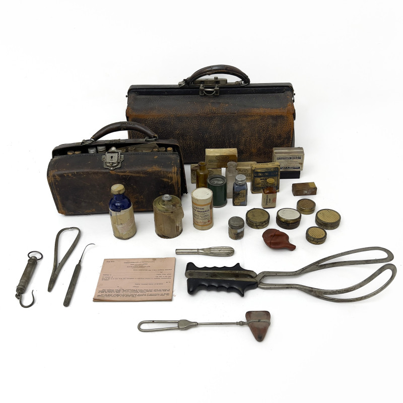 An Antique Physician's Traveling Apothecary Satchel and Medicine Kit