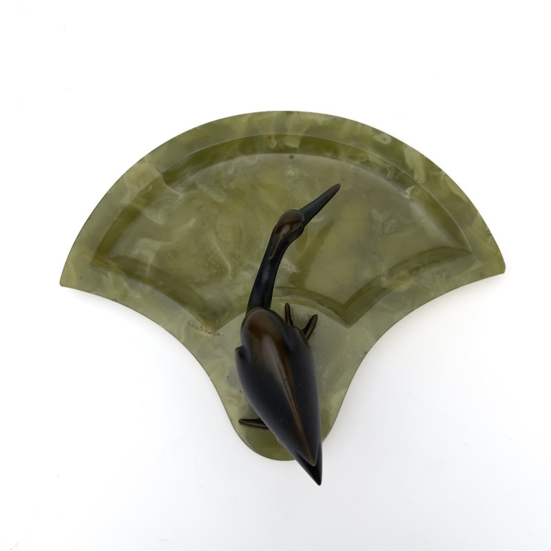 Austrian Bronze and Green Onyx Vide-Poche