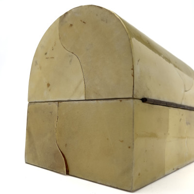 A Patchwork Goatskin Dome-Top Casket