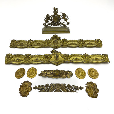 Image for Lot An Assembled Group of Continental Neoclassical Style Brass and Bronze Furniture Mounts and Architectural Ornaments