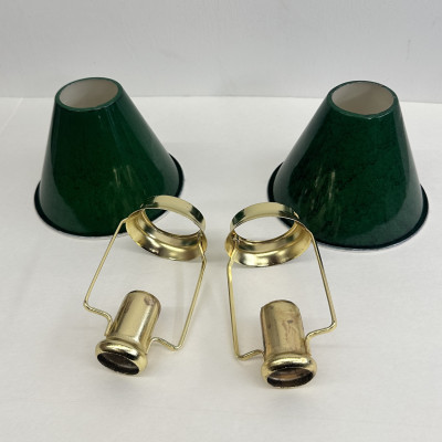Pair of Schneider Crystal Lamps and Two Neoclassical Lamps