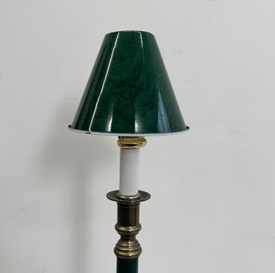 Pair of Schneider Crystal Lamps and Two Neoclassical Lamps