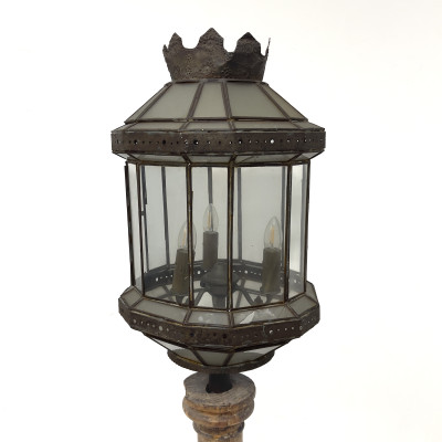 A Gothic Revival Pressed Steel Floor Lamp